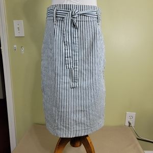 J. Crew denim pin stripped skirt with belt